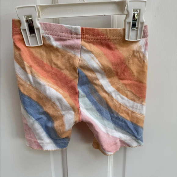 Carter's 2T Girls Orange Marble Striped Soft Pajama Shorts - Picture 4 of 5